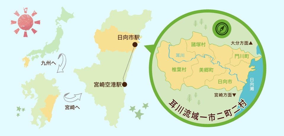 耳川流域一市二町二村